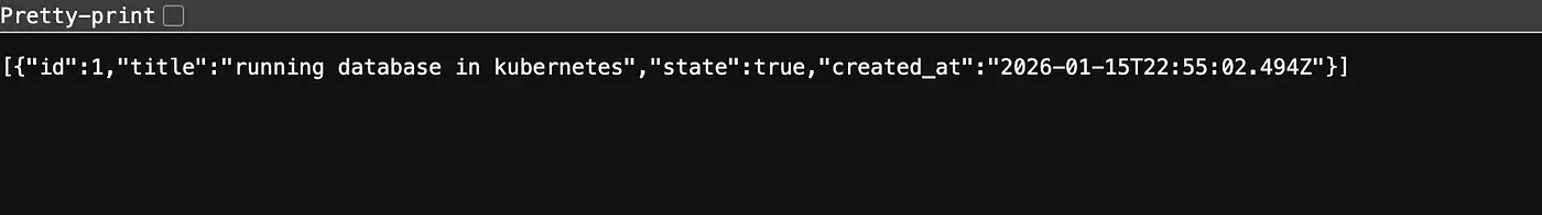 API response showing restored data